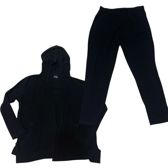 Eileen Fisher Black Comfy Weekend Matching Hooded Matching Set Women's Medium - Picture 1 of 16